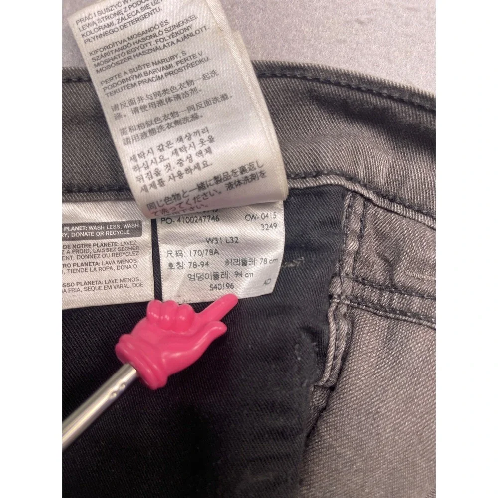 Levi 511 Slim Fit Pants Cotton Twill Gray W31 L32 Mens